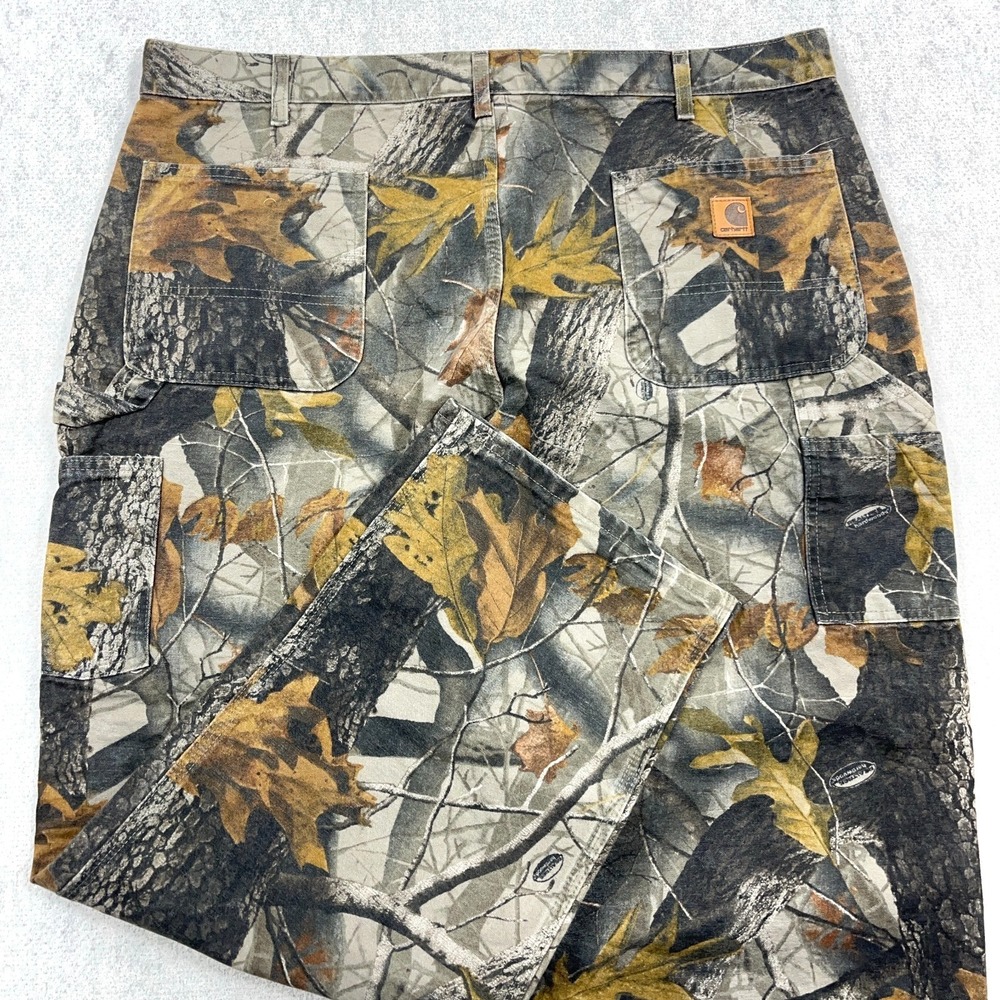 Vintage Carhartt Camo Jeans Men 40x30 Realtree Carpenter Dungaree B158 Baggy